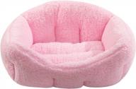 sherpa fleece pet bed - hollypet rectangular dog bed for small & medium-sized dogs & cats, self-warming sleeping bag cushion in pink logo