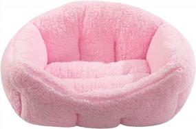 img 4 attached to Sherpa Fleece Pet Bed - Hollypet Rectangular Dog Bed For Small & Medium-Sized Dogs & Cats, Self-Warming Sleeping Bag Cushion In Pink