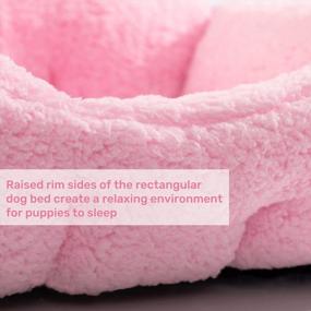 img 1 attached to Sherpa Fleece Pet Bed - Hollypet Rectangular Dog Bed For Small & Medium-Sized Dogs & Cats, Self-Warming Sleeping Bag Cushion In Pink