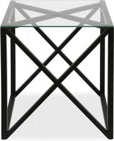 img 1 attached to Modern And Sleek Dixon Square Side Table In Blackened Bronze - 20'' Wide