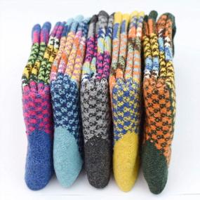 img 1 attached to 5-Pack YZKKE Women'S Vintage Wool Crew Socks For Winter - Soft, Warm, Thick And Cozy In Multicolor - One Size Fits All