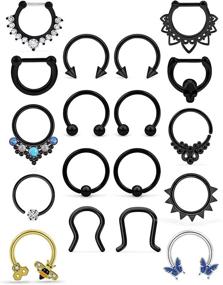 img 1 attached to Ocptiy Piercing Horseshoe Stainless Cartilage Women's Jewelry - Body Jewelry