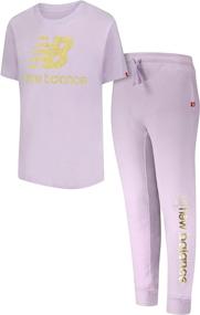 img 4 attached to New Balance Girls Jogger Set Girls' Clothing via Active