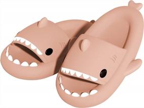 img 4 attached to Metog Cloud Shark Slides: Lightweight And Cute Non-Slip Open Toe Slippers For Women And Men, Perfect For Beach, Shower, And More