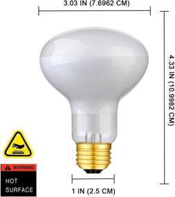 img 3 attached to 🦎 Reptile Heat Lamp Bulb 100W - Daylight Bulb for Reptile Basking: UVA Glass Heat Bulb, 2-Pack