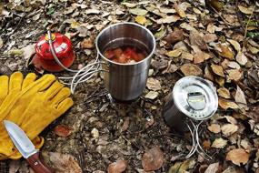img 1 attached to 2Pcs Camping Cookware Set - 33Oz & 24Oz 304 Food Grade Stainless Steel Cups And Mugs Pot With Vented Lid For Backpacking, Picnic, Hiking