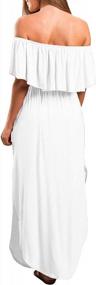 img 2 attached to LILBETTER Women'S Off-Shoulder Ruffle Maxi Dress With Side Split For Parties And Beach Wear