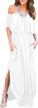 lilbetter women's off-shoulder ruffle maxi dress with side split for parties and beach wear logo