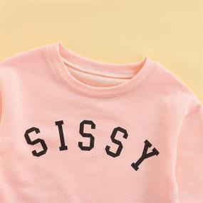 img 1 attached to 👶 Sissy Letter Print Baby Boy Girl Crewneck Sweatshirt Kids Infant Pullover Tops for Fall Outfits