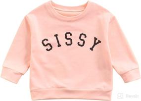 img 4 attached to 👶 Sissy Letter Print Baby Boy Girl Crewneck Sweatshirt Kids Infant Pullover Tops for Fall Outfits