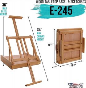 img 3 attached to La Jolla Large Adjustable Wood Table Sketchbox Easel by U.S. Art Supply – Portable Beechwood Artist Desktop Drawer Case for Painting and Drawing – Store, Organize, and Carry Paints, Markers, Brushes on Tabletop