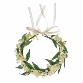 img 1 attached to Beautiful Boho Flower Crown For Women & Girls - Adjustable Ribbon Headpiece Wreath Garland