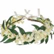 beautiful boho flower crown for women & girls - adjustable ribbon headpiece wreath garland logo