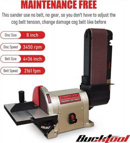 img 3 attached to Bucktool BD4801: Power Your Projects With A Bench Belt And Disc Sander