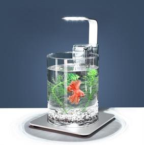img 4 attached to Aquadock 2.5-Gallon Glass Fish Tank with Power Filter, Touching LED Lighting in 3 Colors (Silver)