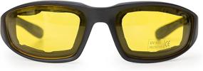 img 3 attached to 🕶️ Motorcycle Glasses 3-Pack with Foam Padding - Anti-Wind & Dust - Polycarbonate Lens (Yellow, Smoke, Clear)