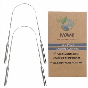 img 4 attached to Stainless Steel Tongue Scraper Cleaner - Eco-Friendly Metal - Eliminate Bad Breath And Halitosis - 2 Pack (Wowe Lifestyle)