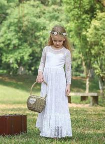 img 2 attached to 👗 Bow Dream Vintage Rustic Baptism Dresses for Girls - Exquisite Clothing