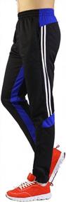 img 4 attached to Stay Comfortable And Stylish During Athletic Training With Shinestone Sport Pants For Men