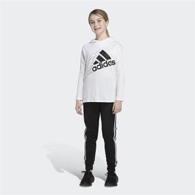 img 2 attached to 👚 Stylish and Comfy: Adidas Sleeve Hooded Heather Graphic Girls' Clothing at Active