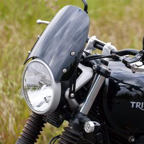 img 1 attached to Dart Classic Flyscreen (Smoke Gray) Motorcycle Windshield Compatible With Triumph Street Twin