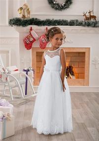 img 2 attached to Exquisite Embellished Sleeveless Wedding Dresses with Sleeves: Stunning Girls' Clothing at Dresses