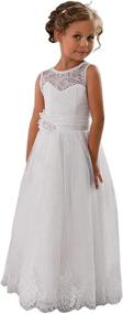 img 4 attached to Exquisite Embellished Sleeveless Wedding Dresses with Sleeves: Stunning Girls' Clothing at Dresses