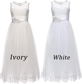 img 3 attached to Exquisite Embellished Sleeveless Wedding Dresses with Sleeves: Stunning Girls' Clothing at Dresses