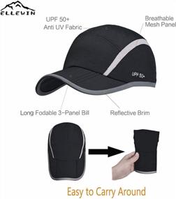 img 3 attached to UPF 50 Unstructured Baseball Cap - ELLEWIN Unisex Hat With Foldable Long Large Bill