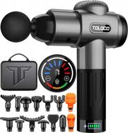 toloco grey handheld deep tissue massager: upgrade percussion massage gun for athletes to relieve muscle soreness logo