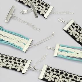 img 2 attached to LolliBeads (TM) Assorted Size Silver Plated Ribbon Bracelet Bookmark Leather Pinch Crimps Kit With Lobster Clasps And Chain Extenders (620 Pcs)