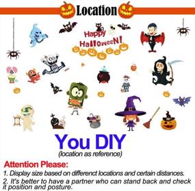 img 1 attached to Happy Halloween Stickers Kids Bedroom Decor Indoor Outdoor Removable Wall Decals Window Art Decoration Vinyl Witch Bat Spider Vampire For Boys Girls Room