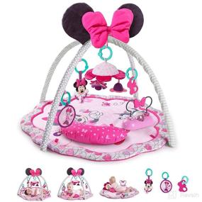 img 4 attached to 🌸 Discover the Magical Joy of Bright Starts Disney Baby Minnie Mouse Garden Fun Activity Gym Play Mat! Enchanting Melodies for Newborns+