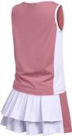 sleeveless tennis and golf dress set for girls - skorts, tank top, and shorts logo