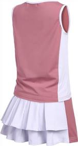 img 4 attached to Комплект платьев для тенниса и гольфа без рукавов для девочек - шорты, майка и шорты
