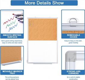 img 1 attached to 36X24 Inch Magnetic Whiteboard And Cork Board Combo For Home Or Office Wall With Push Pin Bulletin Board And Marker Set - Versatile Vision Board, Dry Erase Board, And Memo Board With 6 Magnets.