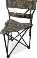 🪑 black sierra heavy duty tri-hunt stool with padding, oversize folding chair for camping and hunting, steel frame, 300 lbs support, camo design logo