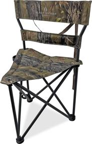 img 4 attached to 🪑 Black Sierra Heavy Duty Tri-Hunt Stool with Padding, Oversize Folding Chair for Camping and Hunting, Steel Frame, 300 LBS Support, Camo Design