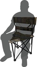 img 1 attached to 🪑 Black Sierra Heavy Duty Tri-Hunt Stool with Padding, Oversize Folding Chair for Camping and Hunting, Steel Frame, 300 LBS Support, Camo Design