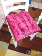 img 1 attached to ELFJOY Set Of 4 Square Chair Pads Indoor Seat Cushions Pillows With Ties Thick Soft Seat Cushion For Kitchen Dining Office Chair (18", Burgundy1) review by Ashley Baldwin