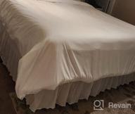img 1 attached to Queen/King/C-King Size Beige Wrap Around Ruffled Bed Skirt With Adjustable Elastic Belt - 18 Inch Drop Easy To Put On, Wrinkle Free Bedskirt Dust Ruffles, Bed Frame Cover review by Melinda Oliver