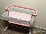 img 1 attached to INFANS Baby Bassinet Bedside Sleeper: Portable, Full Mesh Crib With 5 Height Adjustments & Travel Bag! review by Devon Leach