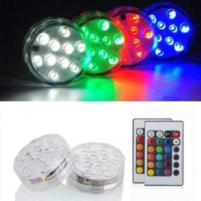 img 4 attached to Submersible LED Lights W/Remote - RGB Multicolor Waterproof Light For Aquarium, Pond, Pool Party Decoration