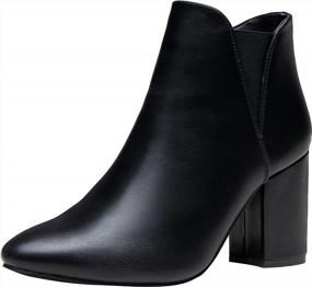 img 4 attached to Stylish Vepose Women'S Slip-On Ankle Boot With Stacked Block Heel And Chelsea Style Design - 9630