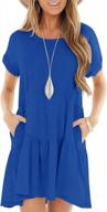 women's summer short sleeve t shirt dress casual loose swing dress with pocket - yibock логотип