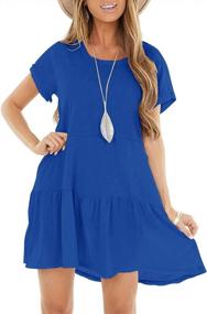 img 3 attached to Women'S Summer Short Sleeve T Shirt Dress Casual Loose Swing Dress With Pocket - YIBOCK