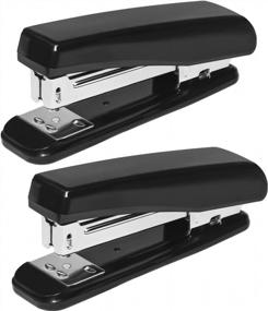img 4 attached to Efficient And Durable JIKIOU Basics Stapler 2Pack For Office Or Desk: 20 Sheet Capacity, Non-Slip And Sleek Black Design