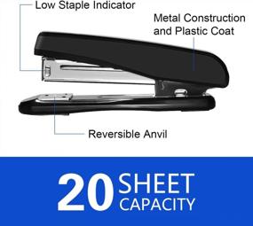 img 2 attached to Efficient And Durable JIKIOU Basics Stapler 2Pack For Office Or Desk: 20 Sheet Capacity, Non-Slip And Sleek Black Design