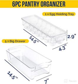 img 2 attached to 🧊 Utopia Home 6-Piece Fridge Organizer Set - 6 Organizer Bins (5 Drawers &amp; 1 Egg Holder) for Freezer, Countertop, Cabinet - Pantry Organization and Storage