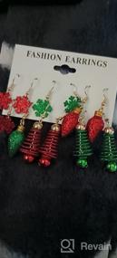 img 6 attached to 6 Pairs Christmas Drop Dangle Earrings – Xmas Glitter Tree Snowflake & Light Bulb - Holiday Party Gifts for Women & Girls